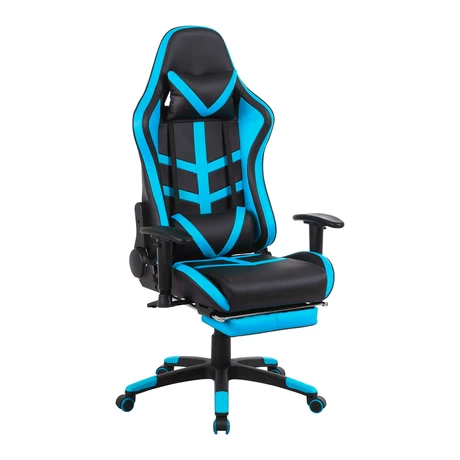 Silla Gamer Racing Reclinable Reposapiés Turquesa