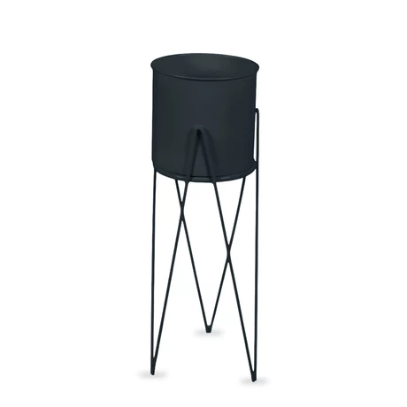 Porta Macetero Pedestal Decorativo Negro 63 cm