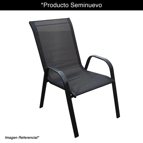 Silla de Terraza de Textileno y Acero Negro. Despacho comunas Santiago