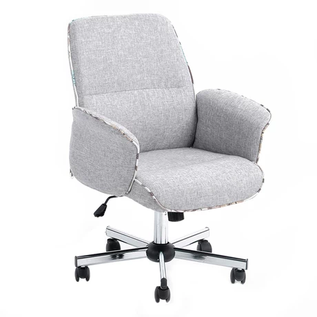 Silla de Oficina Acolchada Altura Regulable Gris