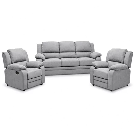 Juego de Living Sofa 3 Cuerpos + 2 Sofás Reclinables Sevilla Gris - vista alternativa