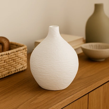 Jarrón Adorno Decorativo Blanco 15 cm