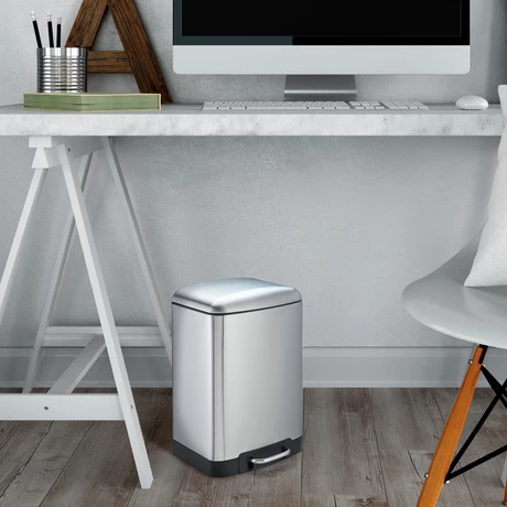 Basurero Rectangular 12 L Acero Inox Gris - vista alternativa