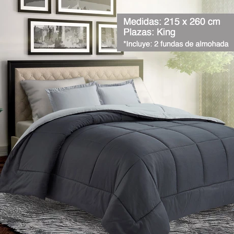 Plumón Reversible Marnie King Gris