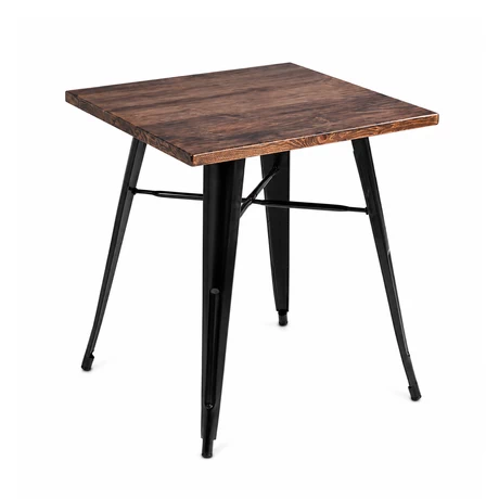 Mesa Metal Tolix Madera Oscura 70x70 cm - vista alternativa