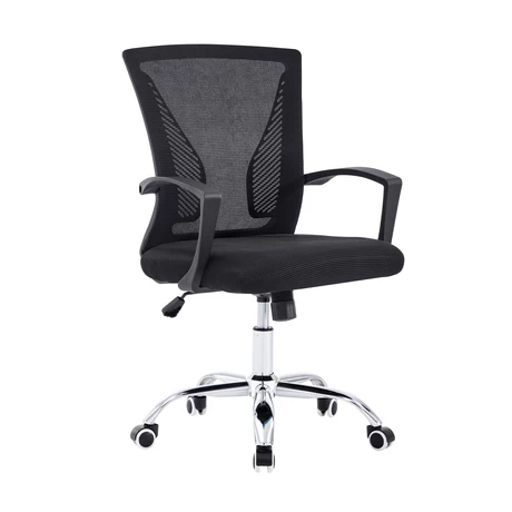 Silla de Oficina Respaldo Malla Base Metal Negro