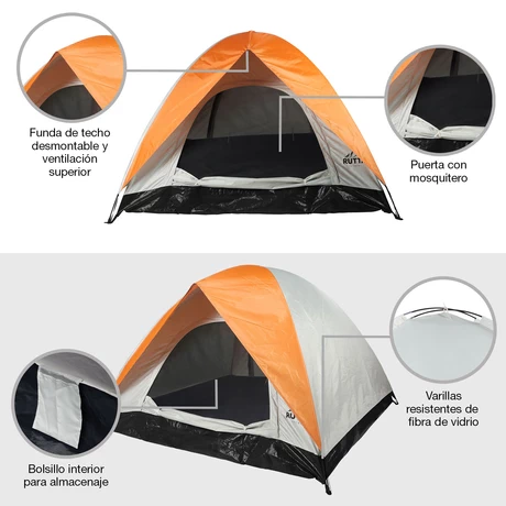 Carpa 4 Personas Camping Outdoor Blanco