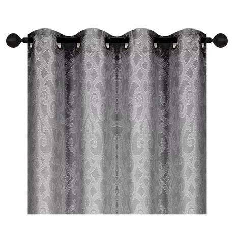 Cortina 3D Jacquard con Ojales 140x220 cm Gris
