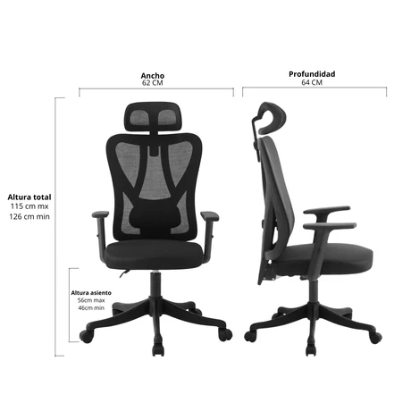 Silla de Escritorio Executive Air Negro