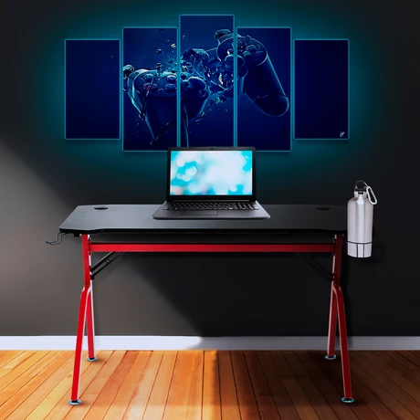 Escritorio Gamer con Soporte para Audífonos Rojo