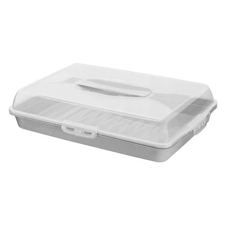 Caja Porta Alimentos Rectangular Gris