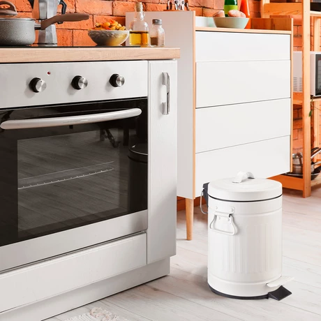 Basurero Retro 3 L Metal Blanco - vista alternativa