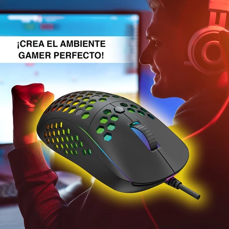 Mouse Gamer RGB 10000 DPI 7D MS878 Negro