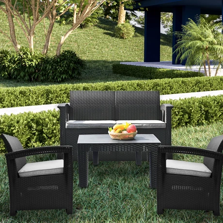 Juego de Terraza 4 Piezas Café