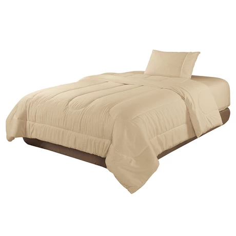 Set Plumón + Juego de Sábanas 1,5 Plaza Beige