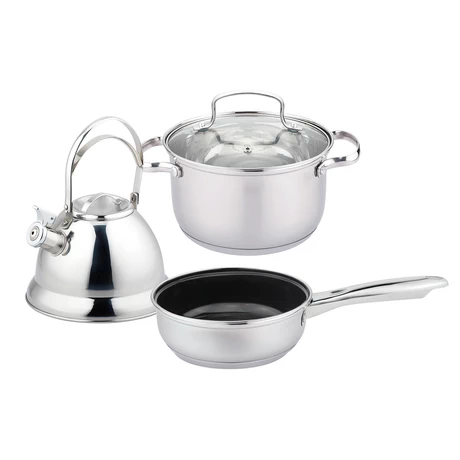 Batería Cocina 5 Piezas Acero Inoxidable Gris