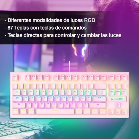 Teclado Mecánico Blue Switch K2 Rosado