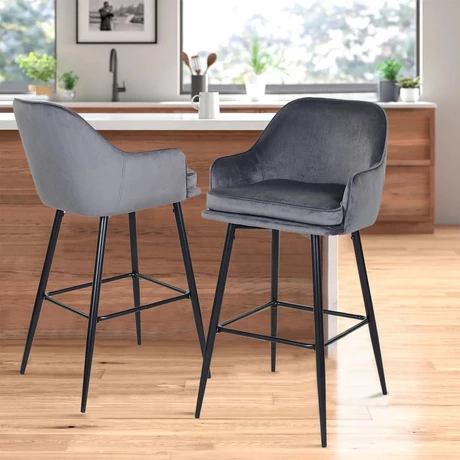 Pack 2 Sillas de Bar Frankfurt Gris