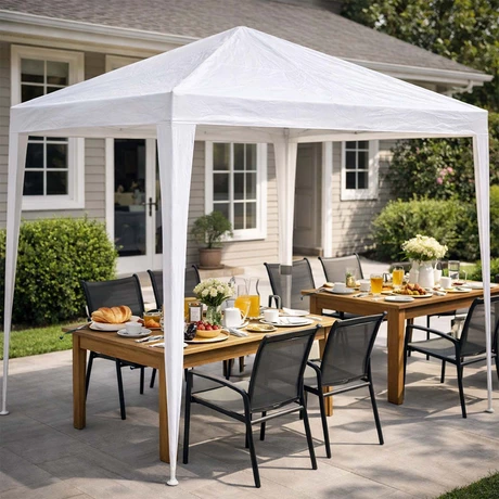 Toldo de Terraza 3x3 m Plegable PE Blanco