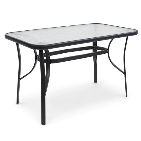 Mesa Terraza Vidrio y Acero 70x70x120 cm Negra - vista alternativa