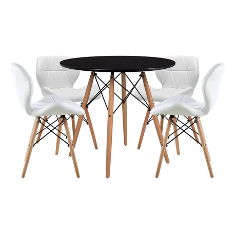 Pack Comedor Mesa y 4 Sillas Design Blanco