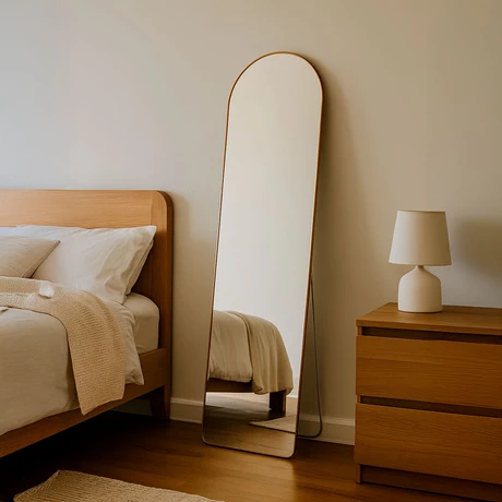 Espejo de Pie Semicírculo Dorado 157x47cm