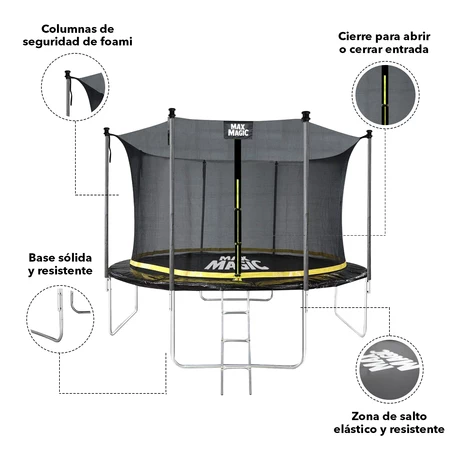 Cama Elástica 366 cm (12 Ft) Negro