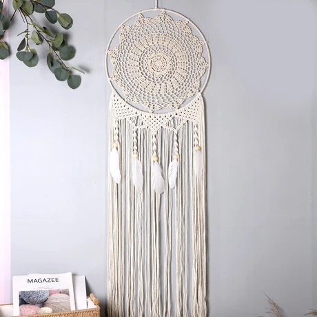 Atrapasueños Macramé Mandala Beige