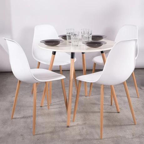 Comedor 4P Emily 80X74 + Sillas Charlton Pp Blanco