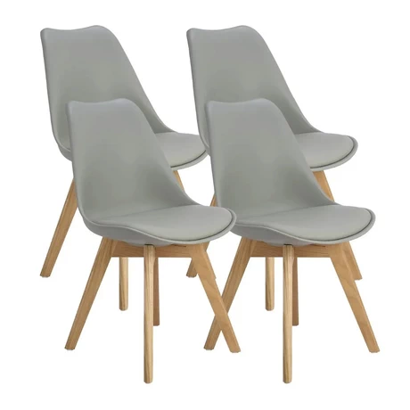 Pack 4 Sillas Eames Tulip Con Cojín Gris