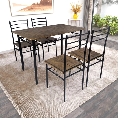 Juego de comedor 4P Capri Negro 74x70x110 cm