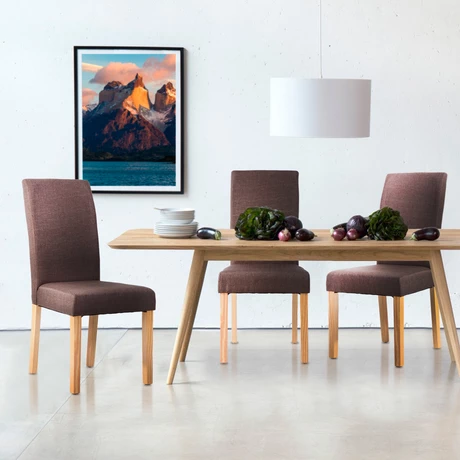 Silla de Comedor Acolchada con Tapiz de Tela Café