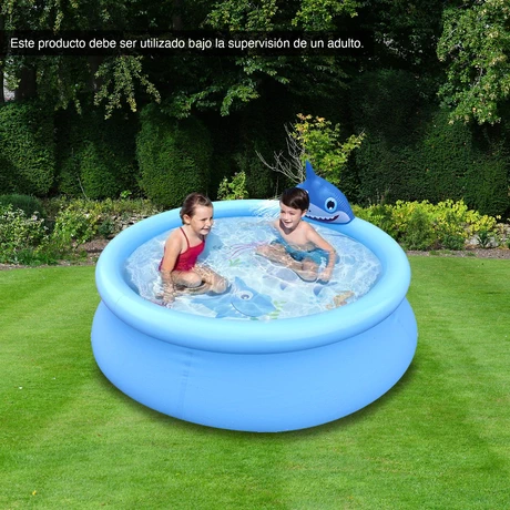 Piscina Infantil Tiburones 770 L 47x190 cm Celeste - vista alternativa