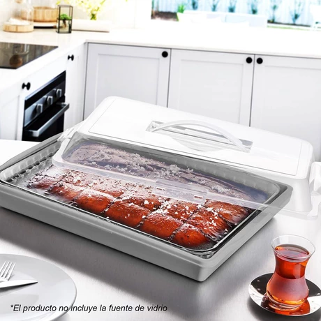 Caja Porta Alimentos Rectangular Gris