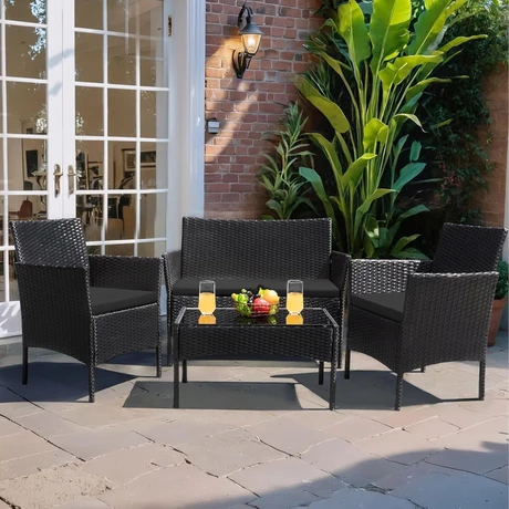 Set Terraza 4 Piezas Positano II Negro