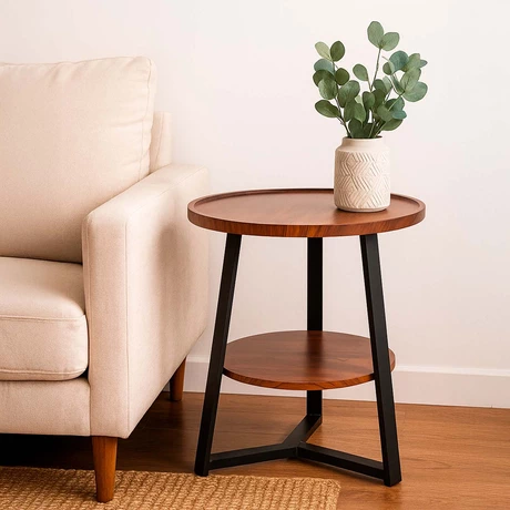 Mesa de Centro Lateral Redonda Café