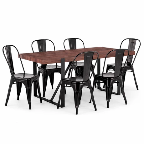 Comedor Tolix Mesa 75x88x180 cm 6 Sillas Metal - vista alternativa