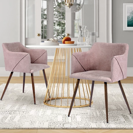 Silla Comedor Sitial Aldridge Terciopelo Rosa