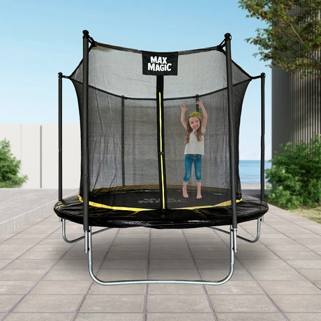 Cama Elástica Max Magic 244cm Negra con Red de Seguridad