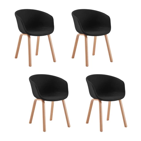 Pack 4 Silla de Comedor Sitial Legna Negro