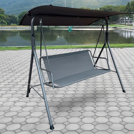 Columpio Terraza Textileno y Acero Gris