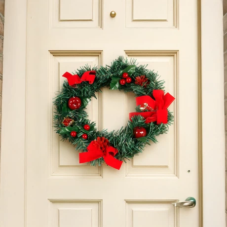 Corona Navidad 30 cm Rojo