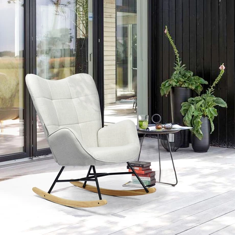 Mecedora Sitial Kelan con Apoyabrazos Gris