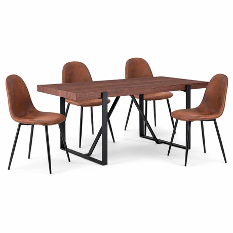 Comedor Charleston Mesa 75x80x140 cm 4 Sillas Pu Café - vista alternativa