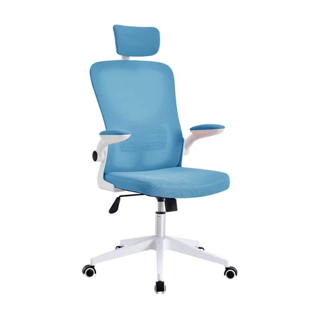 Silla de Oficina con Reposa Brazos y Cabeza Azul