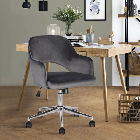 Silla Clarkson de Escritorio con Apoyabrazos Gris