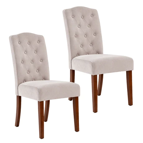 Pack 2 Sillas Selma Madera con Asiento y Respaldo Tapizados Beige - vista alternativa
