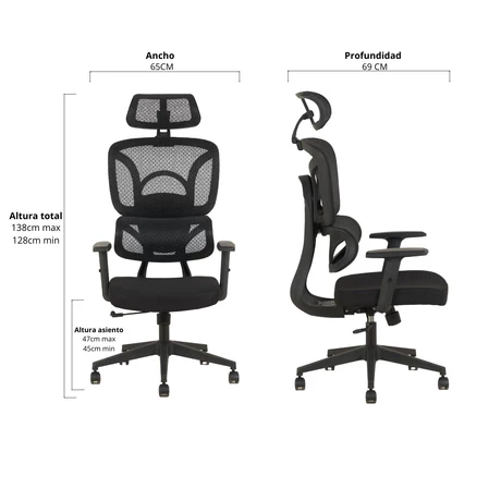 Silla Escritorio Ergohuman Kross Negro