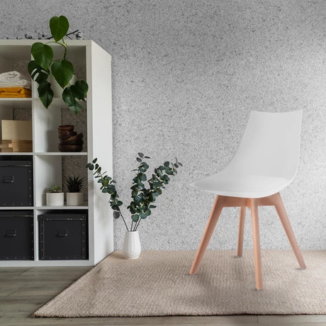 Pack 4 Silla Comedor con Patas de Madera Blanco