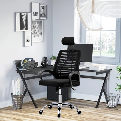 Silla de Oficina con Reposa Cabezas Negro